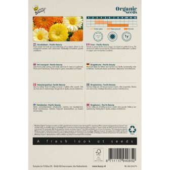 Buzzy Organic Calndula, Goudsbloem Pacific Beauty BIO