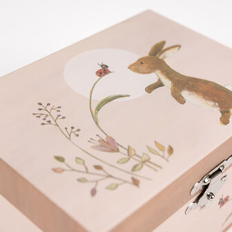 Muzikaal juwelenkoffertje konijn &amp; lieveheersbeestje