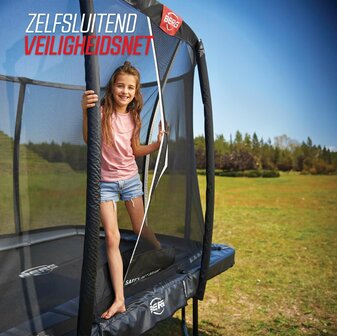 BERG Champion InGround 430 grijs + Deluxe veiligheidsnet XL