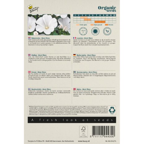 Buzzy Organic Lavatera, Bekermalva Mont Blanc BIO