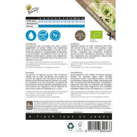 Buzzy&reg; Organic Sprouting Zonnebloem (BIO)