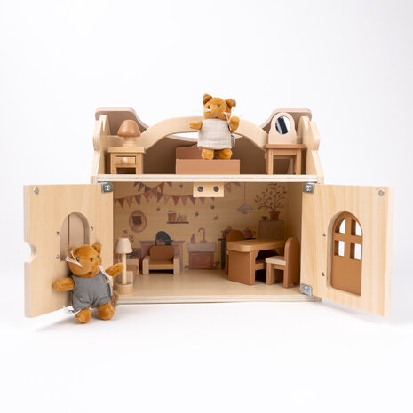 Poppenhuis met eekhoorns