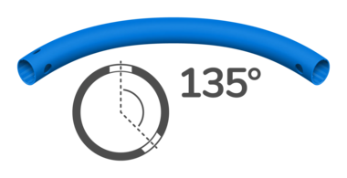 Gebogen Buis 135° (3 schroefgaten)