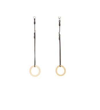 Dice Houten turnringen (zwart touw)