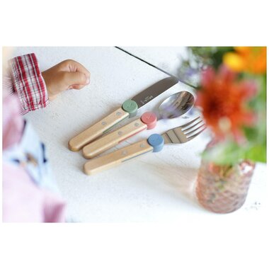 Kinderbestek 3-delig, Opinel, Le Petit Gourmet, blauw, doos