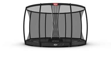 BERG Champion InGround groot 350 grijs + Deluxe veiligheidsnet 