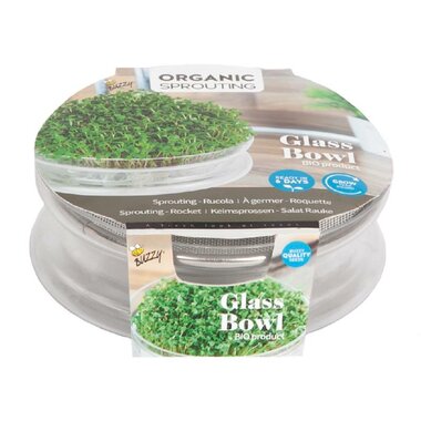 Buzzy® Organic Sprouting Glazen Bowl met Rucola BIO