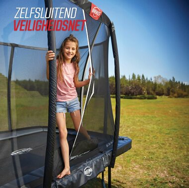 BERG Champion InGround 430 grijs + Deluxe veiligheidsnet XL