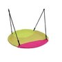 nestschommel 'winkoh' - gevlochten zwart touw - magenta/limoengroen